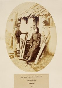 レプチャウォーターキャリア、アボリジニ、シキム、J。フォーブスワトソン著、インド人民の1868年出版（アルブメンプリント）